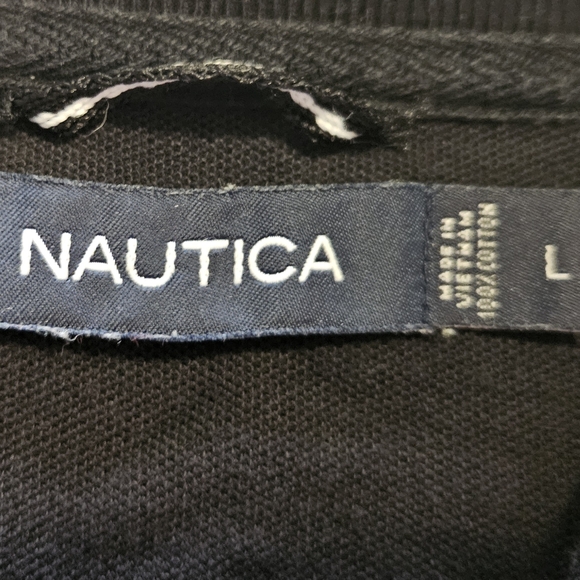 NAUTICA mens short Sleeve POLO SIZE LARGE COLOR BLACK - Picture 10 of 12